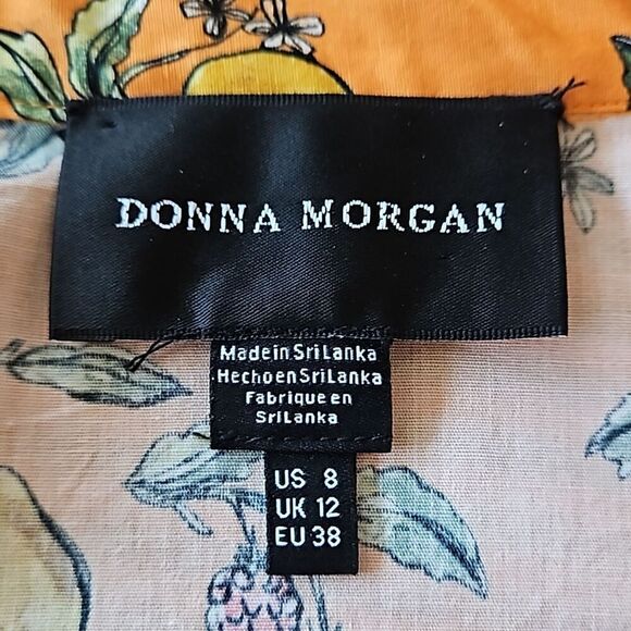 Donna Morgan Collared High Neck Button Down Folded Short Sleeve size 8 - Picture 8 of 13